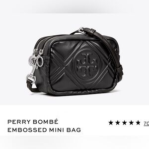 Tory Burch Black Belt Bag with Embossed Design